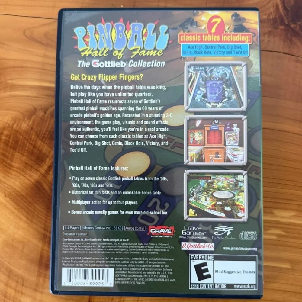 Play Station 2 Pinball Hall of Fame: The Gottlieb Collection Video Game
